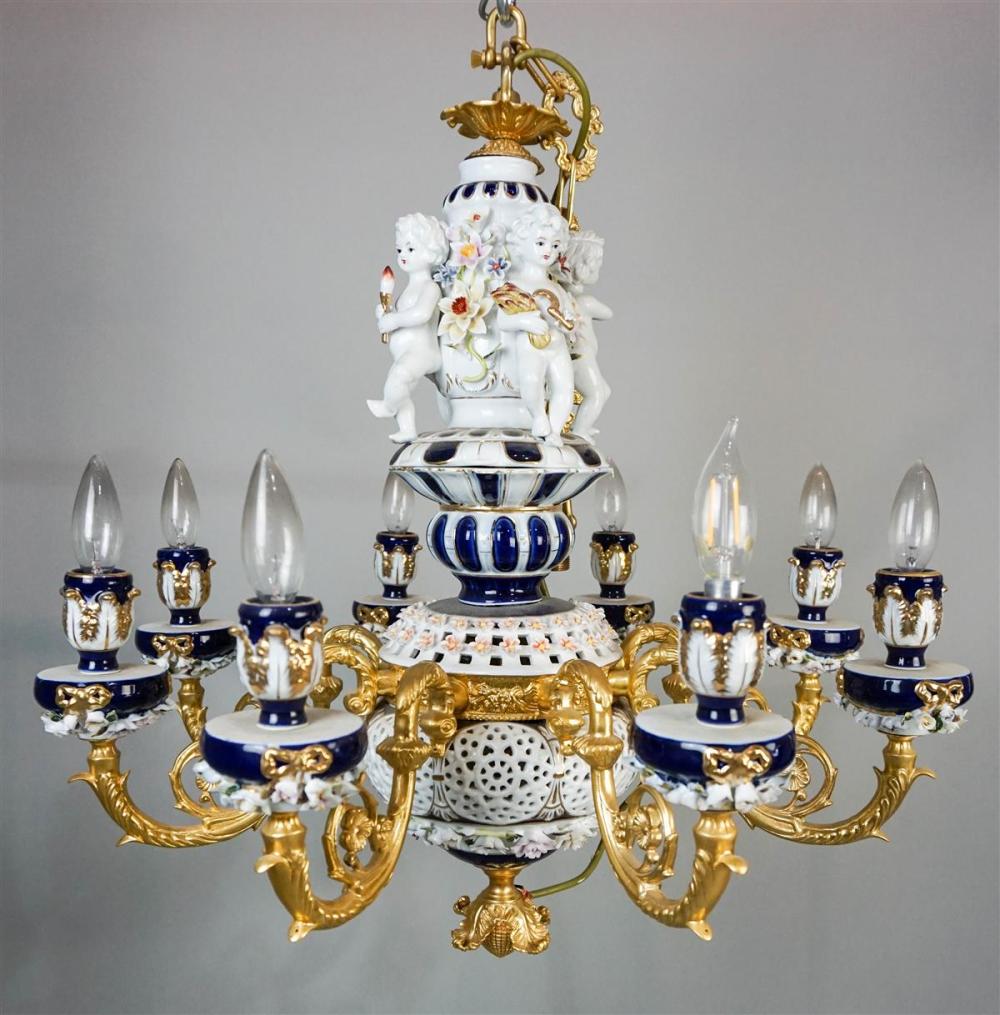 DRESDEN PORCELAIN AND GILT-BRONZE