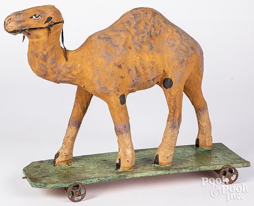 LARGE PAINTED PAPIER-MâCHé CAMEL