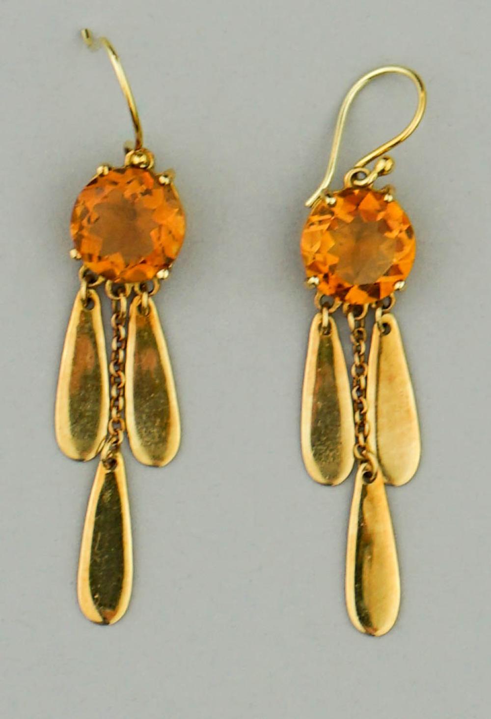 18K YELLOW GOLD AND CITRINE EARRINGS18K 313824