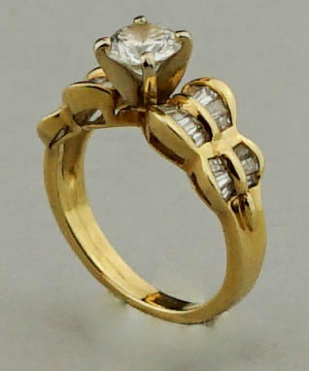 18K YELLOW GOLD AND DIAMOND ENGAGEMENT 31386a