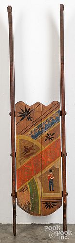 CHILDS PAINTED PINE SLED, 19TH C.Childs