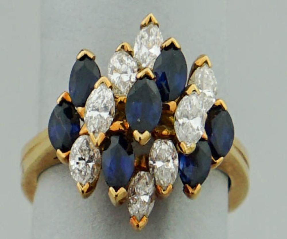 18K YELLOW GOLD SAPPHIRE AND DIAMOND 313890