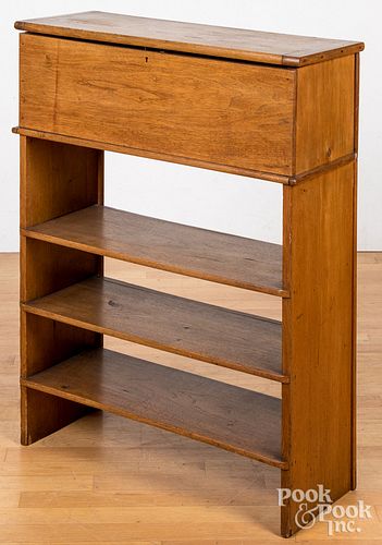 WALNUT CHEST ON OPEN SHELVES, LATE