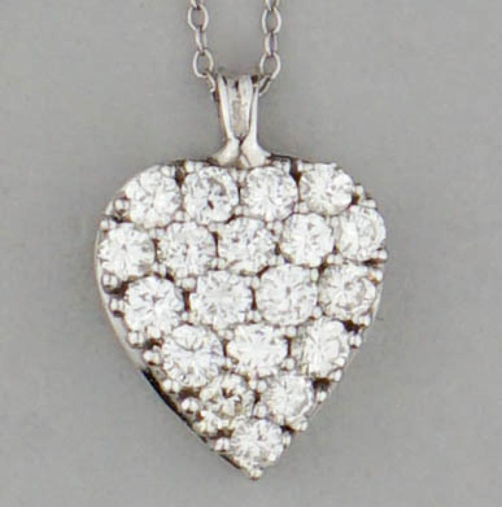 14K WHITE GOLD AND DIAMOND HEART 3138da