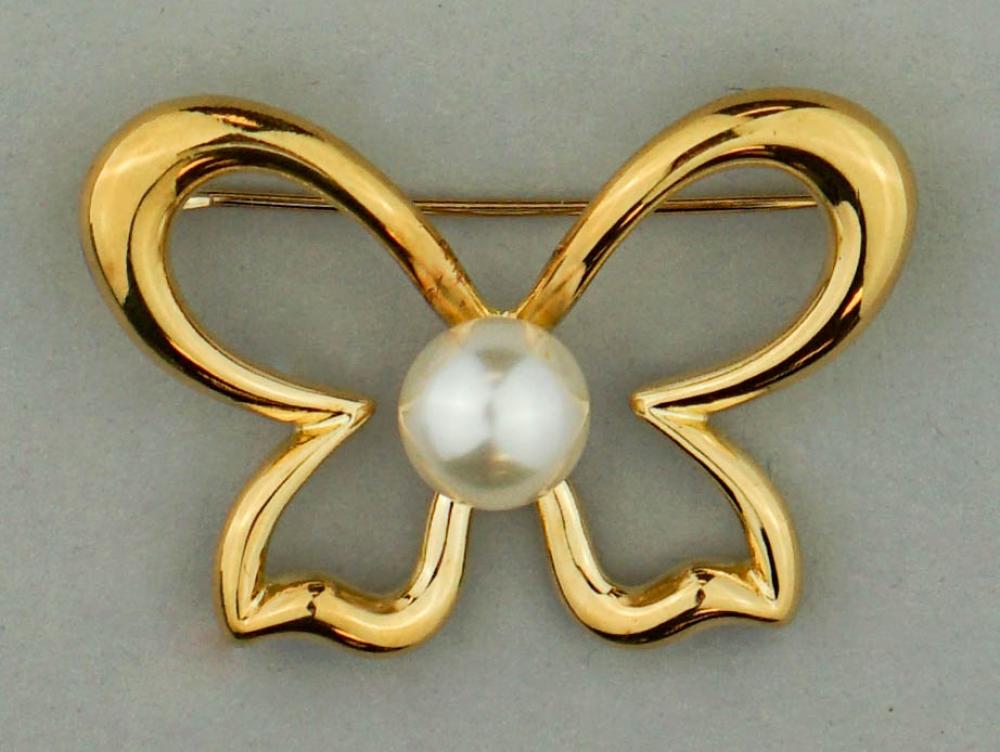 18K YELLOW GOLD BUTTERFLY BROOCH 3138e8