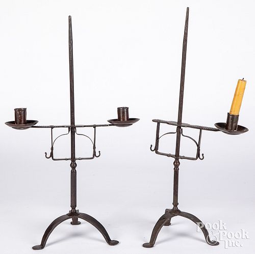 TWO CONTEMPORARY IRON CANDLESTANDSTwo 313917