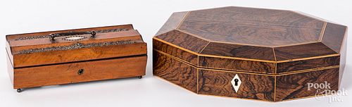 ROSEWOOD GRAINED DRESSER BOX, 19TH