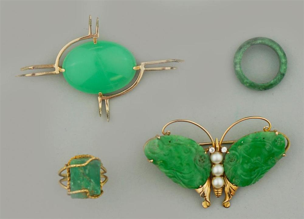 COLLECTION OF JADE GREEN AGATE 313940