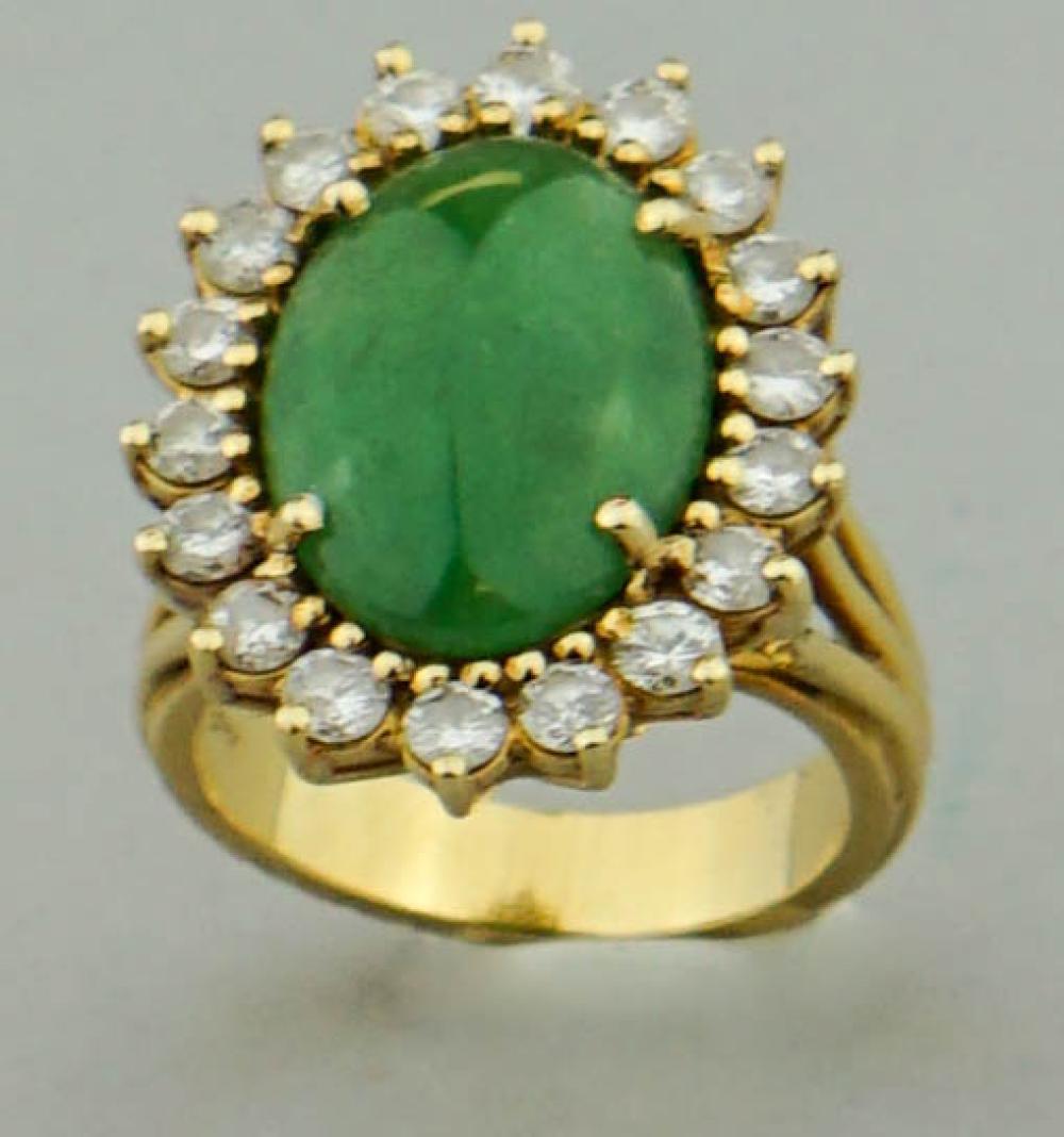 18K YELLOW GOLD JADEITE AND DIAMOND 313942