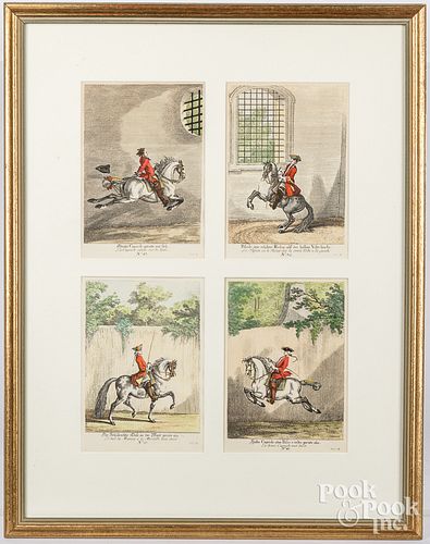 SET OF FOUR FRAMED FRENCH CAPRIOLE 313950