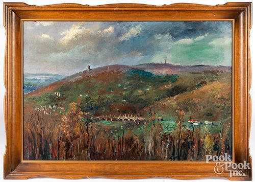 OIL ON BOARD OF NEVERSINK MOUNTAIN 313955