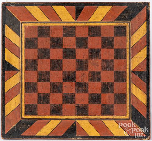 PAINTED GAMEBOARD, CA. 1900Painted