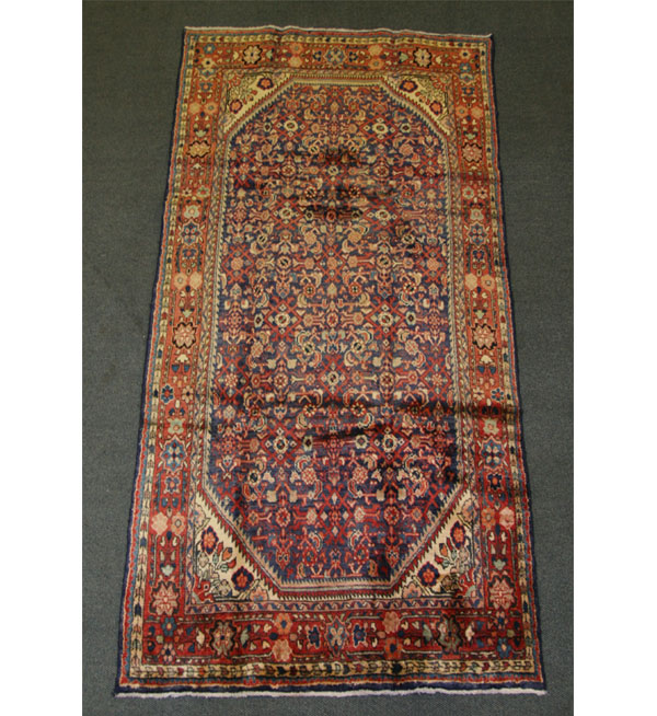 Semi-antique Hamadan area rug;