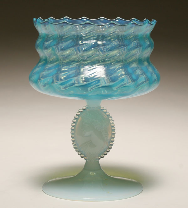 Footed opalescent bowl compote  4ec2d