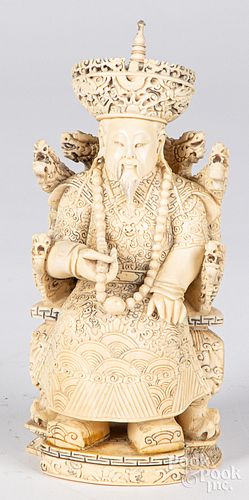 CHINESE CARVED IVORY EMPEROR CA  3139ca