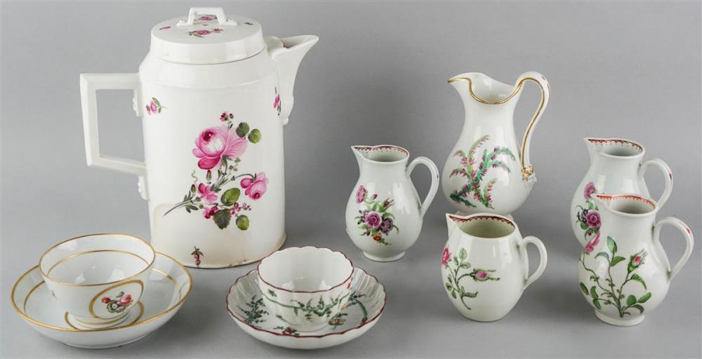 GROUP OF EIGHT ENGLISH FLORAL DECORATED 3139d8