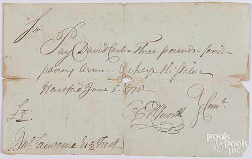 REVOLUTIONARY WAR-DATED PAY DOCUMENTOliver