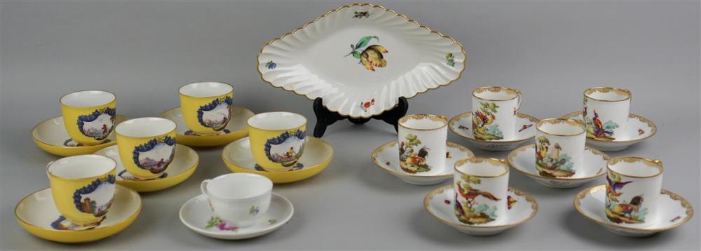TWO SETS OF NYMPHENBURG TEACUPS