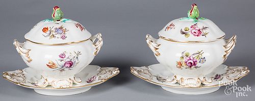 PAIR OF HAND PAINTED PORCELAINPair