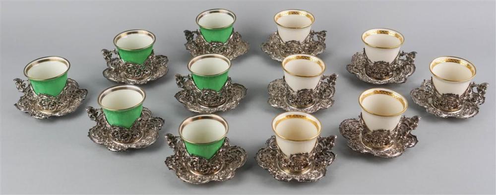 SET OF 12 GERMAN STERLING DEMITASSE