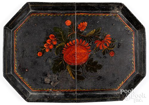 LARGE PAINTED TOLE TRAY 19TH C Large 313a33