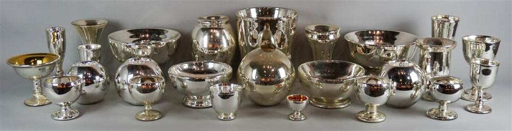 COLLECTION OF MERCURY GLASS TYPE