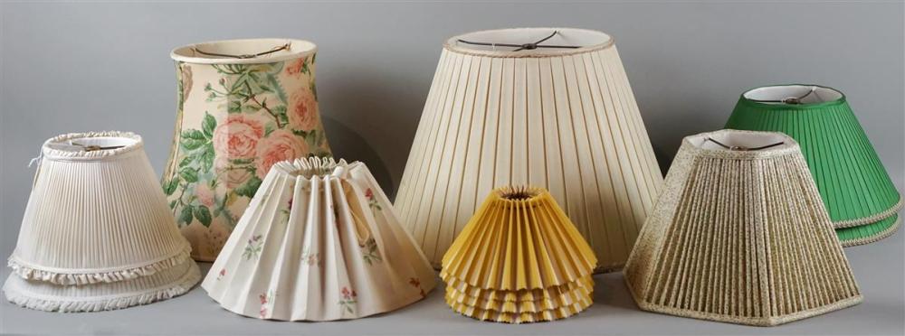 GROUP OF TWENTY ASSORTED LAMPSHADES,