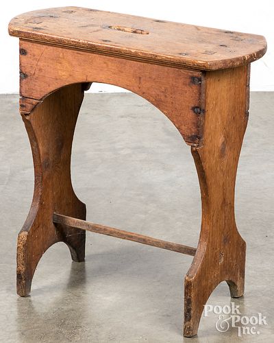 PINE STOOL, 19TH C.Pine stool,