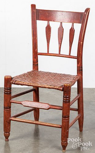 PAINTED ARROWBACK SIDE CHAIR, 19TH