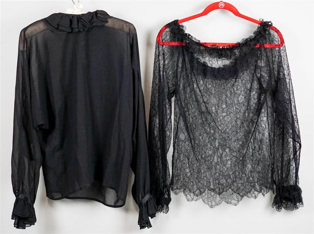 CHANEL COUTURE BLACK SILK BLOUSE 313ac9