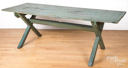 PAINTED PINE SAWBUCK TABLE CA  313af9