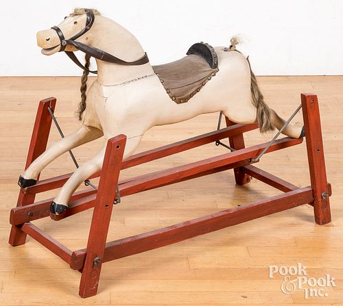 PAINTED HOBBY HORSE, 20TH C.Painted