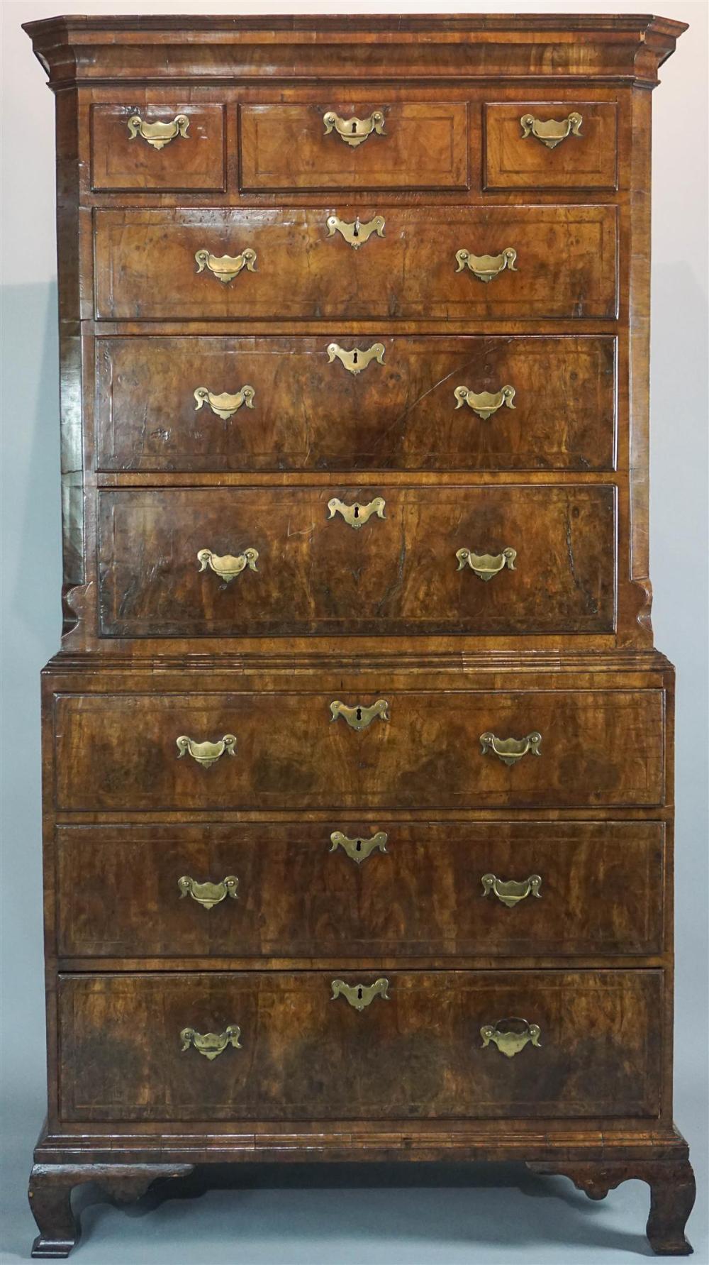 GEORGE II INLAID WALNUT CHEST ON 313b66