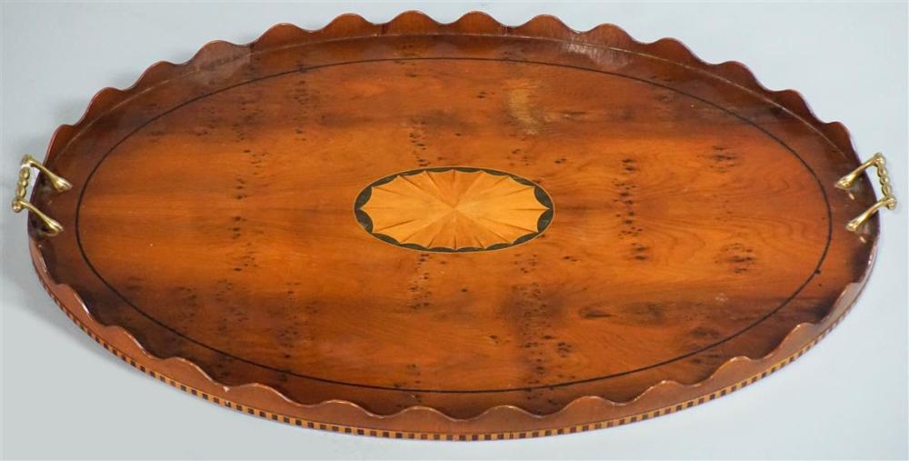 EDWARDIAN YEW WOOD INLAID BUTLER S 313b86