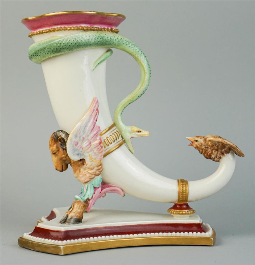 ROYAL WORCESTER RHYTON-FORM VASE, CIRCA