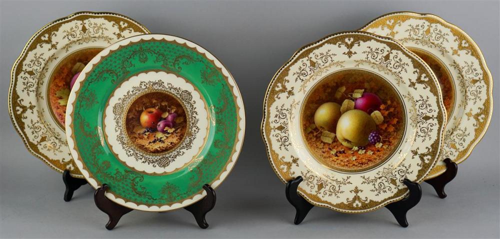 GROUP OF FOUR COALPORT SIGNED FRUIT  313ba0