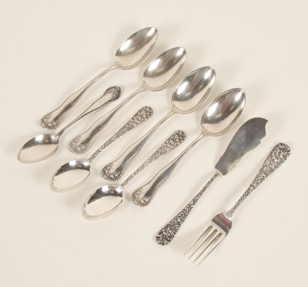 Gorham and Stieff sterling flatware;