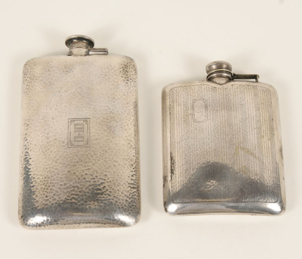 Two Art Deco silver flasks one 4ec63