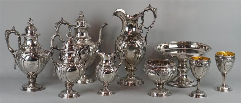 PRESENTATION SILVER TEA SERVICE COMMEMORATING