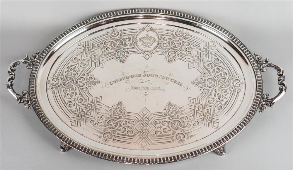 PRESENTATION SILVER OVAL TRAY TO 313be6