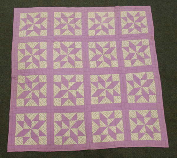 Hand sewn quilt; cotton pieced