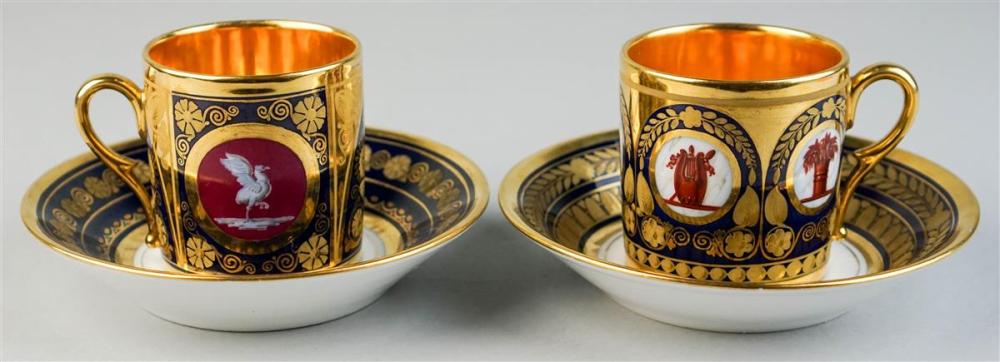 TWO PARIS PORCELAIN NEOCLASSICAL CUPS