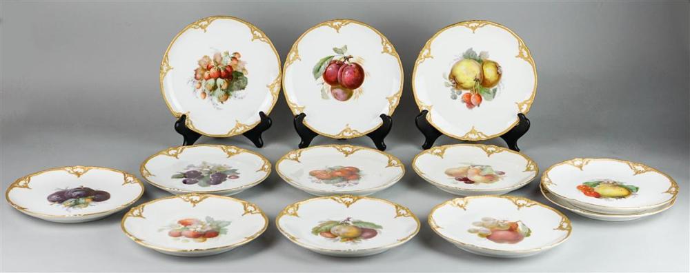 SET OF 12 KPM FRUIT PLATES, CIRCA