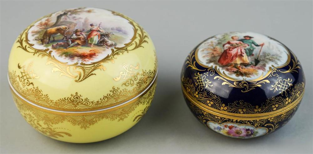 TWO MEISSEN COVERED BOXESTWO MEISSEN 313c50