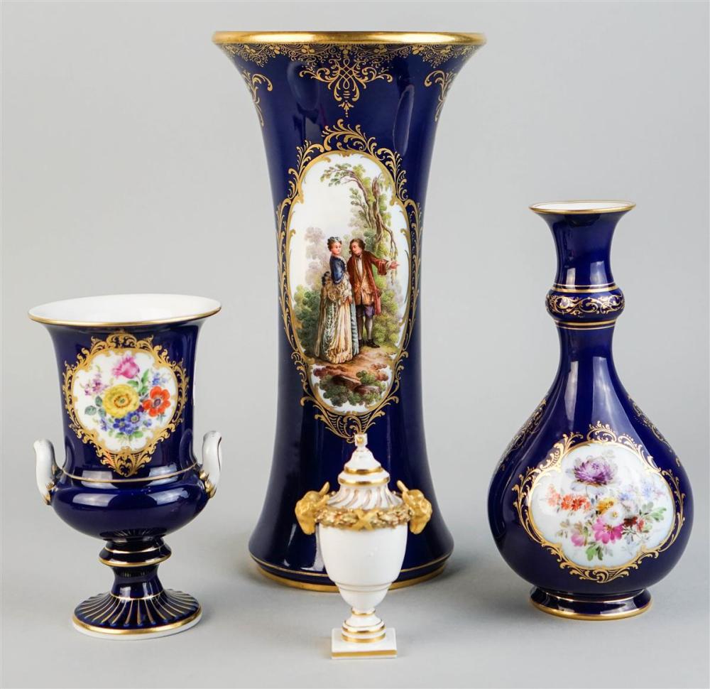 GROUP OF TWO MEISSEN VASES AND