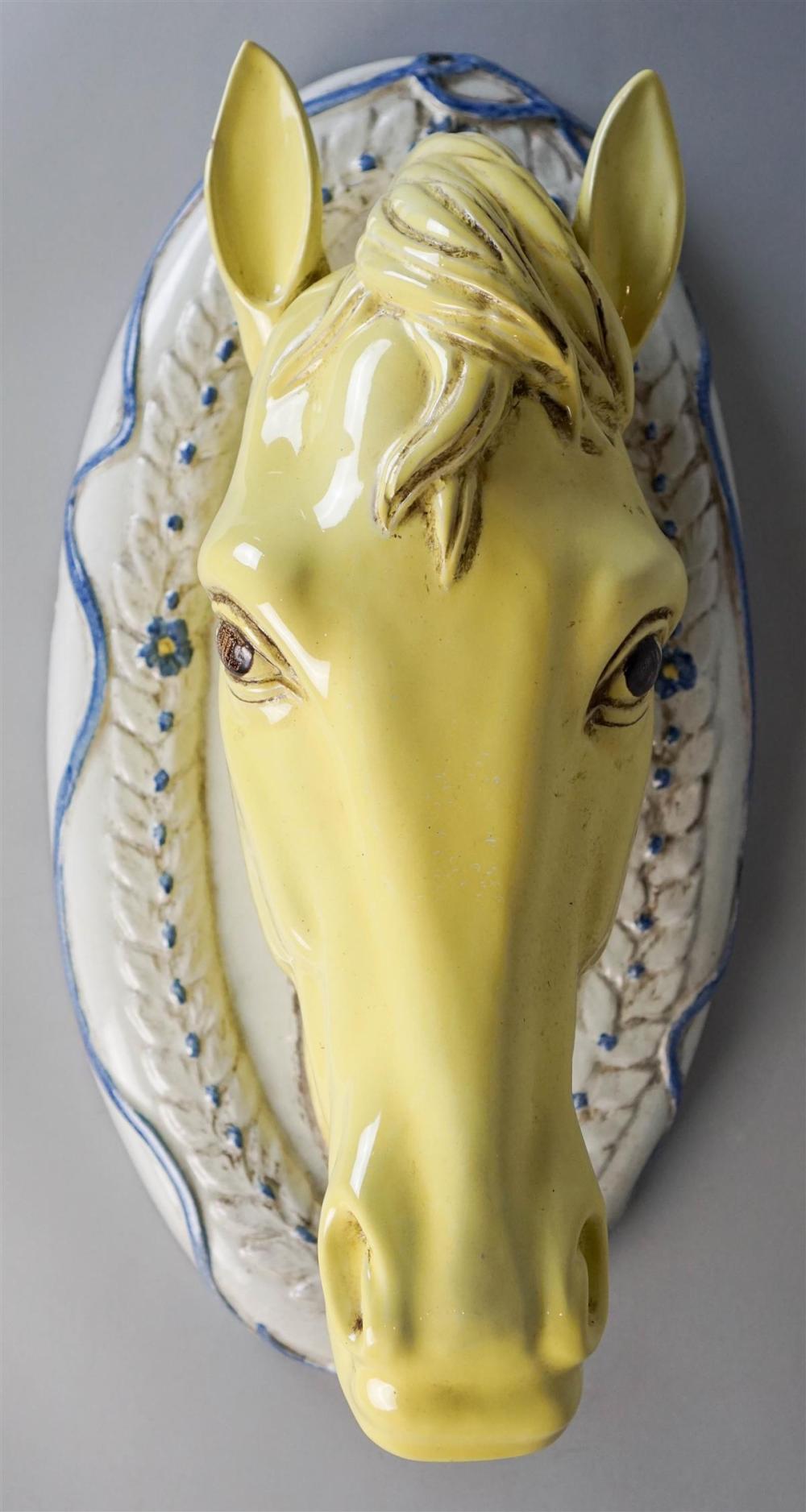 ITALIAN GLAZED POTTERY HORSES HEAD