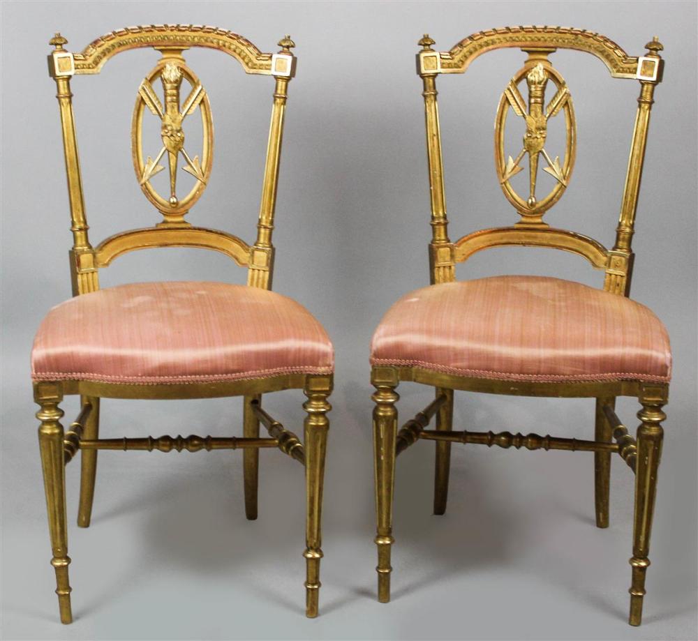 PAIR OF LOUIS XVI STYLE GILT SIDE