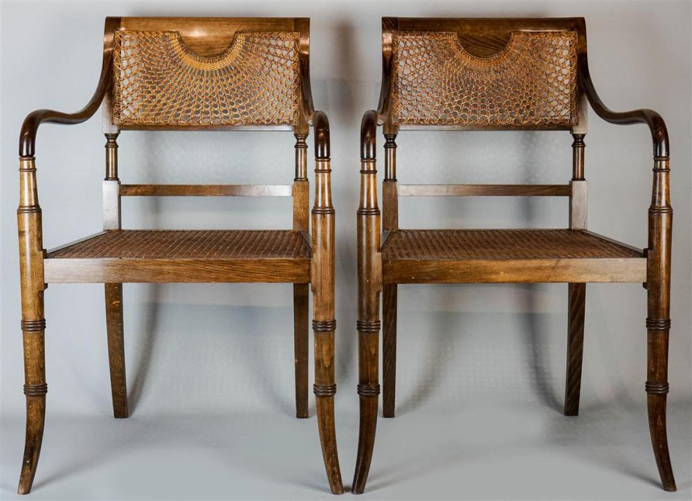 PAIR OF GEORGE III STYLE CANED
