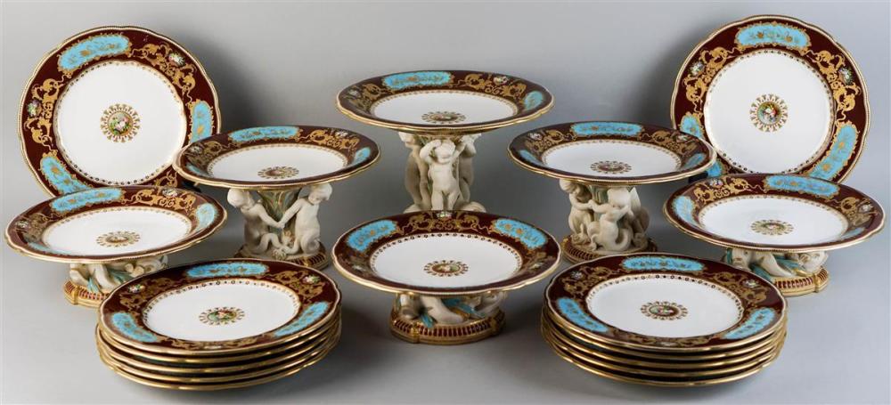 COPELAND BISQUE AND GILT DECORATED