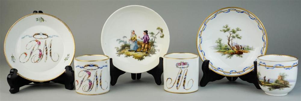 GROUP OF MEISSEN CUPS AND SAUCERS  313d4e